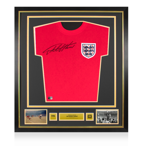 Sir Geoff Hurst Official 1966 FIFA World Cup™ Front Signed and Framed England 1966 Away Shirt