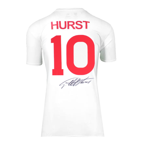 Sir Geoff Hurst Official FIFA World Cup™ Back Signed England T-Shirt In Deluxe Packaging