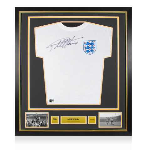Geoff Hurst Official FIFA World Cup™ Front Signed and Framed England T-Shirt