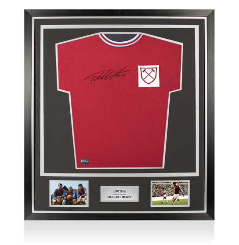Sir Geoff Hurst Front Signed West Ham 1966 Home Shirt In Classic Frame