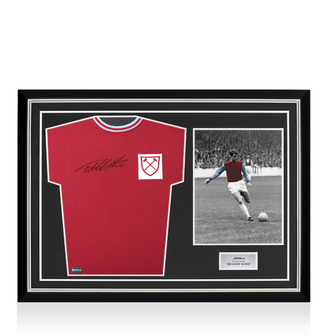 Sir Geoff Hurst Front Signed West Ham 1966 Home Shirt In Hero Frame: Option 1