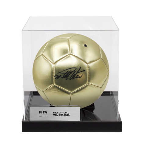 Sir Geoff Hurst Official FIFA World Cup™ Signed Golden Football In Acrylic Case