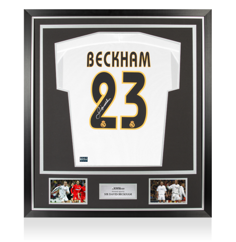 David Beckham Back Signed Real Madrid 2003-04 Home Shirt In Classic Frame