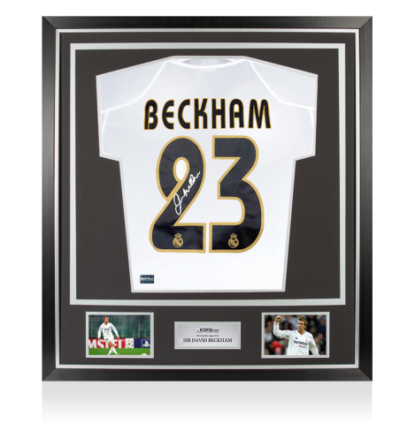 David Beckham Back Signed Real Madrid 2004-05 Home Shirt In Classic Frame