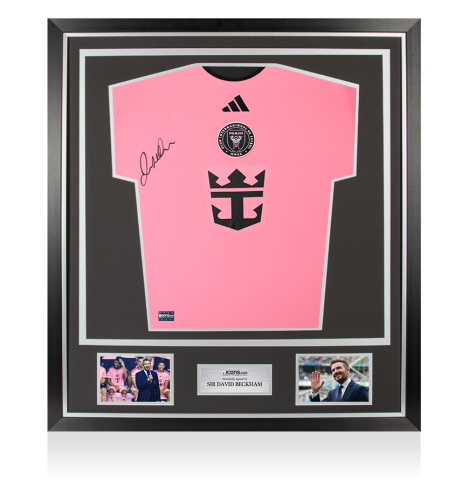 David Beckham Front Signed Inter Miami 2024-25 Home Shirt In Classic Frame