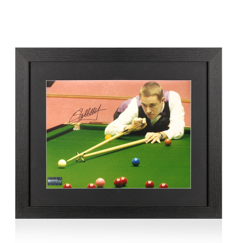 Stephen Hendry Signed Photo In Black Wooden Frame