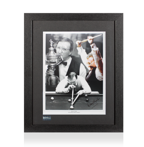 Dennis Taylor Signed Montage In Black Wooden Frame