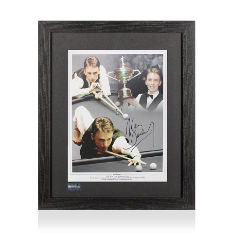 Ken Doherty Signed Montage In Black Wooden Frame