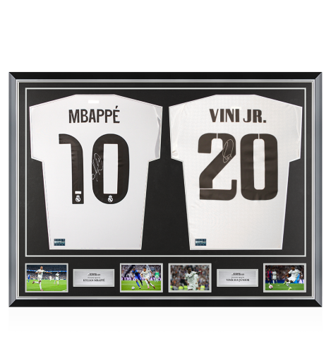 Kylian Mbappe & Vinicius Jr Signed Real Madrid Shirts In Classic Dual Frame