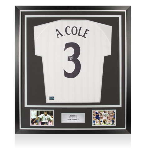 Ashley Cole Autographed England 2002 Home Jersey In Classic Frame