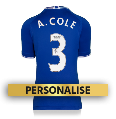PRE-ORDER Ashley Cole Signed and Personally Dedicated Chelsea Home Shirt