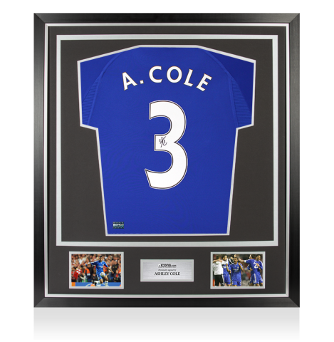 Ashley Cole Autographed Chelsea 2000 Home Jersey In Classic Frame