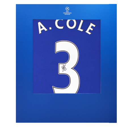 Ashley Cole Official UEFA Champions League Back Signed Chelsea 2000 Home Shirt In Deluxe Packaging Ashley Cole Official UEFA Champions League Back Signed Chelsea 2000 Home Shirt In Deluxe Packaging