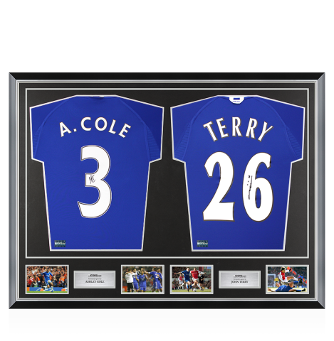 Ashley Cole & John Terry Signed Chelsea Shirts In Classic Dual Frame