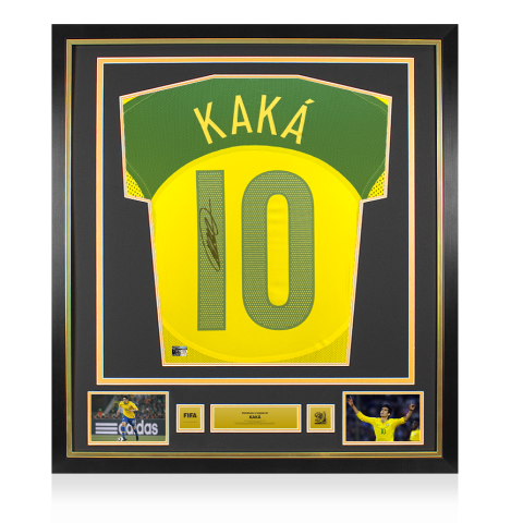 Kaka Official 2010 FIFA World Cup™ Back Signed and Framed Brazil 2004 Reissue Home Shirt Kaka Official 2010 FIFA World Cup™ Back Signed and Framed Brazil 2004 Reissue Home Shirt