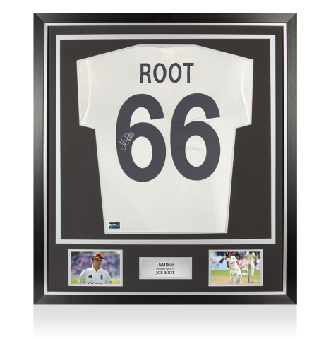 Joe Root Back Signed England 2025 Cricket Shirt In Classic Frame