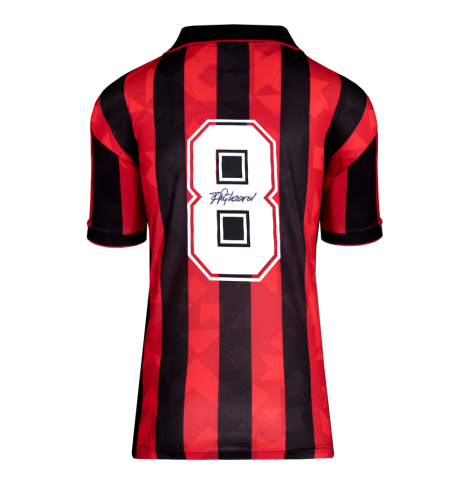 Frank Rijkaard Back Autographed AC Milan 1994 Retro Jersey In Deluxe Packaging