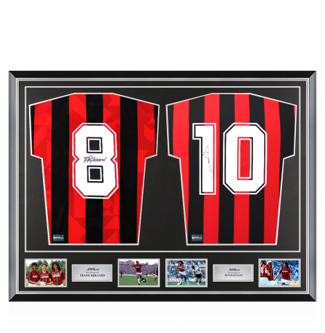 Frank Rijkaard & Ruud Gullit Signed AC Milan Shirts In Classic Dual Frame