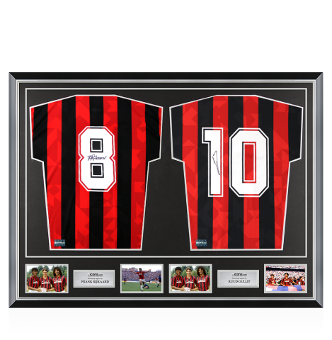 Frank Rijkaard & Ruud Gullit Signed AC Milan Shirts In Classic Dual Frame