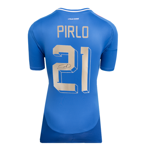 Andrea Pirlo Back Signed Italy 2024-25 Home Shirt In Deluxe Packaging Andrea Pirlo Back Signed Italy 2024-25 Home Shirt In Deluxe Packaging