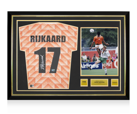Frank Rijkaard Official FIFA World Cup™ Back Signed and Hero Framed Netherlands 1988 Home Shirt