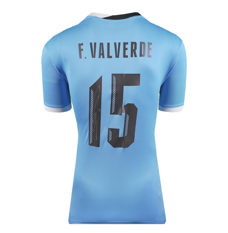 Federico Valverde Autographed Uruguay 2025 Home Jersey In Deluxe Packaging