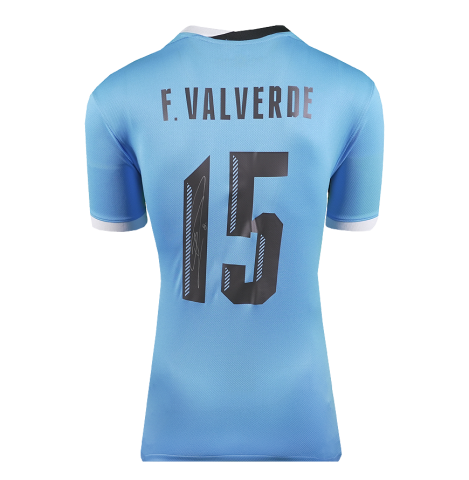 Federico Valverde Official 2026 FIFA World Cup™ Back Signed Uruguay 2025 Home Shirt In Deluxe Packaging