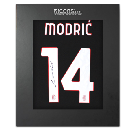 Luka Modric Back Signed AC Milan 2025-26 Home Shirt In Deluxe Packaging Luka Modric Back Signed AC Milan 2025-26 Home Shirt In Deluxe Packaging