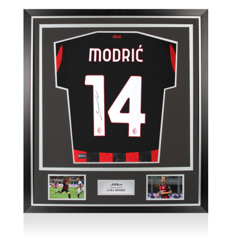 Luka Modric Back Signed AC Milan 2025-26 Home Shirt In Classic Frame
