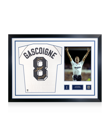 Paul Gascoigne Official Tottenham Hotspur Signed and Framed 1991 Home Shirt Paul Gascoigne Official Tottenham Hotspur Signed and Framed 1991 Home Shirt