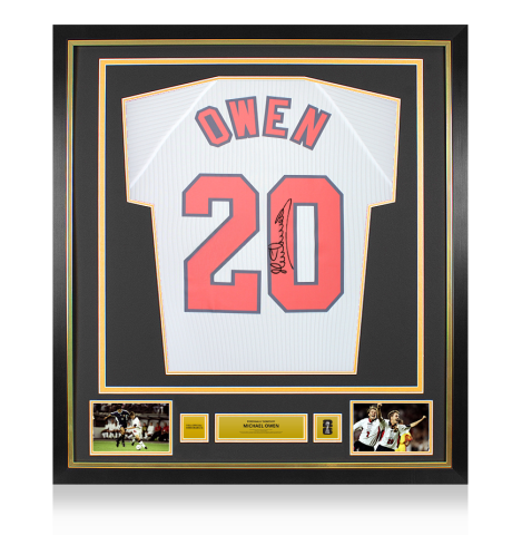 Michael Owen Official 1998 FIFA World Cup™ Back Signed and Framed England 1998 Home Shirt