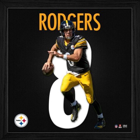 UNSIGNED Aaron Rodgers Pittsburgh Steelers Impact Jersey Frame