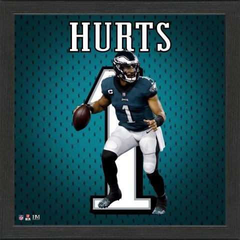UNSIGNED Jalen Hurts Philadelphia Eagles Impact Jersey Frame