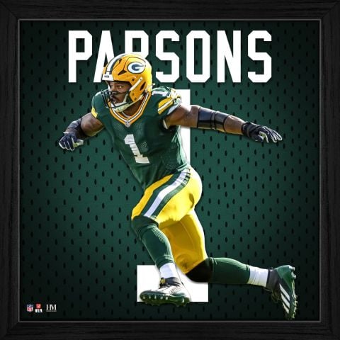 UNSIGNED Micah Parsons Green Bay Packers Impact Jersey Frame