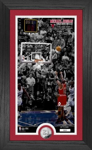 UNSIGNED Michael Jordan Chicago Bulls Last Shot '98 Coin Frame
