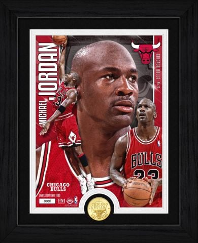UNSIGNED Michael Jordan Chicago Bulls Montage Coin Frame