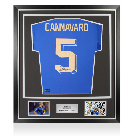 Fabio Cannavaro Back Signed Italy 2024-25 Home Shirt In Classic Frame Fabio Cannavaro Back Signed Italy 2024-25 Home Shirt In Classic Frame