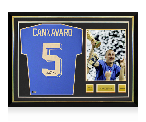 Fabio Cannavaro Official FIFA World Cup™ Back Signed and Hero Framed Italy 2024-25 Home Shirt 