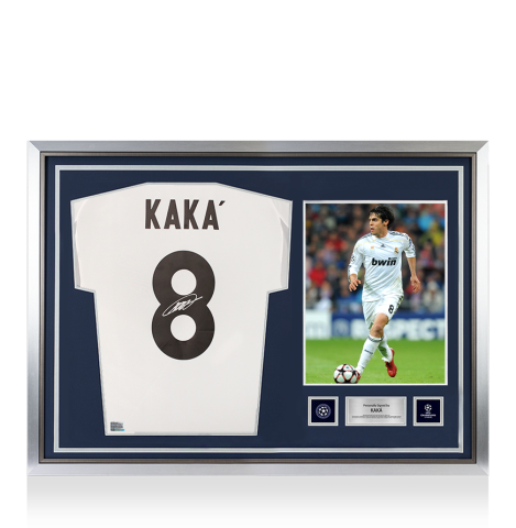 Kaka Official UEFA Champions League Back Signed and Hero Framed Real Madrid 2025-26 Home Shirt Kaka Official UEFA Champions League Back Signed and Hero Framed Real Madrid 2025-26 Home Shirt