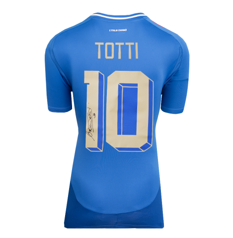 Francesco Totti Back Signed Italy 2024-25 Home Shirt In Deluxe Packaging Francesco Totti Back Signed Italy 2024-25 Home Shirt In Deluxe Packaging