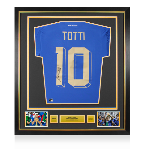 Francesco Totti Official FIFA World Cup™ Back Signed and Framed Italy 2024-25 Home Shirt Francesco Totti Official FIFA World Cup™ Back Signed and Framed Italy 2024-25 Home Shirt