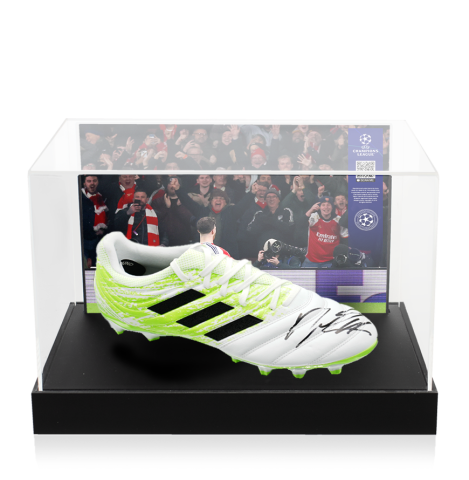 Declan Rice Official UEFA Champions League Signed Adidas Boot In Acrylic Case: Option 1