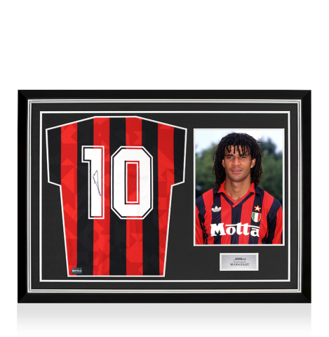 Ruud Gullit Back Signed AC Milan 1994 Home Shirt In Hero Frame: Option 1 Ruud Gullit Back Signed AC Milan 1994 Home Shirt In Hero Frame: Option 1