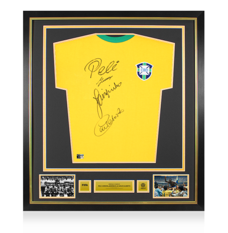 Multi-Signed Official 1970 FIFA World Cup™ Front Signed and Framed Brazil Home Shirt Multi-Signed Official 1970 FIFA World Cup™ Front Signed and Framed Brazil Home Shirt