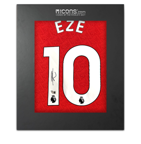 Eberechi Eze Back Signed Arsenal 2025-26 Home Shirt In Deluxe Packaging