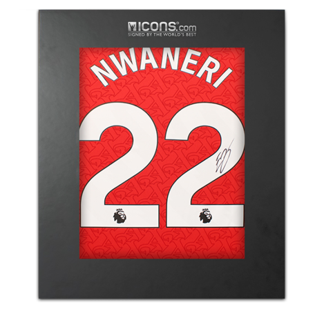 Ethan Nwaneri Back Signed Arsenal 2025-26 Home Shirt In Deluxe Packaging