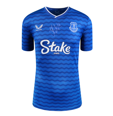 James Tarkowski Front Signed Everton 2025-26 Home Shirt In Deluxe Packaging