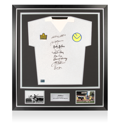 Leeds United Multi-Signed 1976 Home Shirt - Signed by 8 In Classic Frame