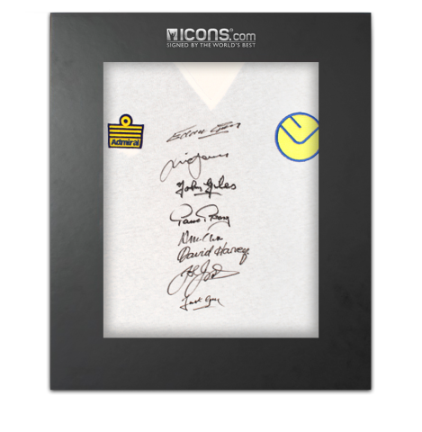 Leeds United Multi-Signed 1976 Home Shirt - Signed by 8 In Deluxe Packaging