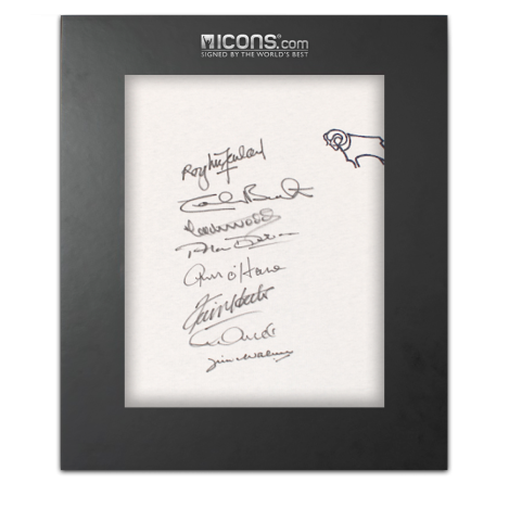 Derby County Multi-Signed 1974 Home Shirt - Signed by 8 In Deluxe Packaging